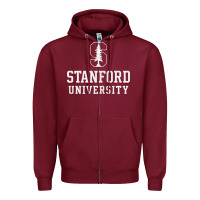 Burgundy stanford university logo Zipper Hoodie - DesignPulse