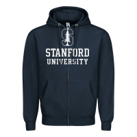 Navy stanford university logo Zipper Hoodie - DesignPulse