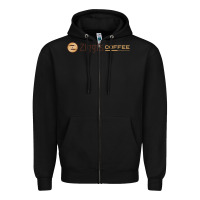 Black ziggi's coffee Zipper Hoodie - DesignPulse