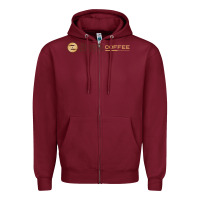 Burgundy ziggi's coffee Zipper Hoodie - DesignPulse