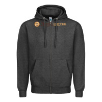 Charcoal Heather ziggi's coffee Zipper Hoodie - DesignPulse