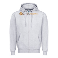 Heather Grey ziggi's coffee Zipper Hoodie - DesignPulse