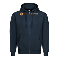 Navy ziggi's coffee Zipper Hoodie - DesignPulse