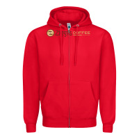 Red ziggi's coffee Zipper Hoodie - DesignPulse