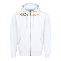 White ziggi's coffee Zipper Hoodie - DesignPulse