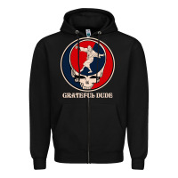Black grateful dude Zipper Hoodie - DesignPulse