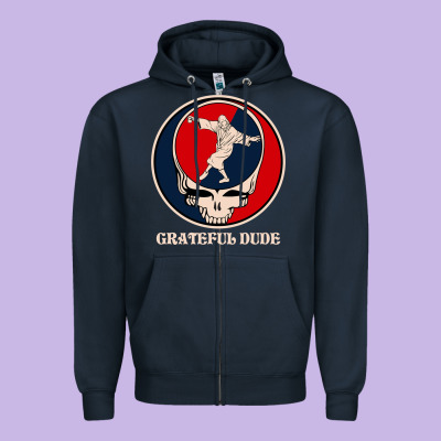 Grateful Dude Zipper Hoodie Designed By Designpulse
