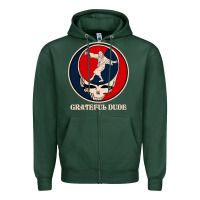 Sports Green grateful dude Zipper Hoodie - DesignPulse