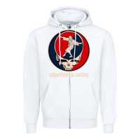 White grateful dude Zipper Hoodie - DesignPulse
