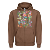 Chestnut cute birds t  shirt birds and blooms   cute floral pattern by cecca de Zipper Hoodie - DesignPulse