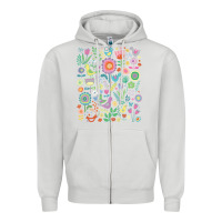 Dove Grey cute birds t  shirt birds and blooms   cute floral pattern by cecca de Zipper Hoodie - DesignPulse