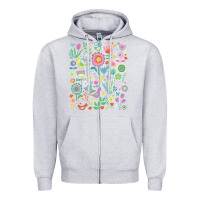 Heather Grey cute birds t  shirt birds and blooms   cute floral pattern by cecca de Zipper Hoodie - DesignPulse