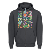 Smoke cute birds t  shirt birds and blooms   cute floral pattern by cecca de Zipper Hoodie - DesignPulse