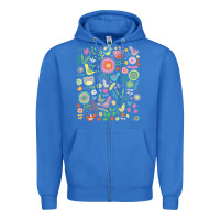 True Royal cute birds t  shirt birds and blooms   cute floral pattern by cecca de Zipper Hoodie - DesignPulse