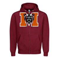 Burgundy mercer bears Zipper Hoodie - DesignPulse