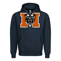 Navy mercer bears Zipper Hoodie - DesignPulse