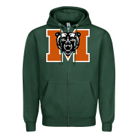 Sports Green mercer bears Zipper Hoodie - DesignPulse