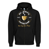 Black bill and bob coffee shop aa recovery gift t shirt Zipper Hoodie - PixelWave