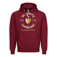Burgundy bill and bob coffee shop aa recovery gift t shirt Zipper Hoodie - PixelWave