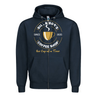 Navy bill and bob coffee shop aa recovery gift t shirt Zipper Hoodie - PixelWave