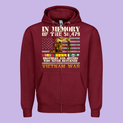 Vietnam War Veterans Us Memorial Day In The Memory Of 58479 38 Zipper Hoodie Designed By Pixelwave