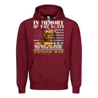Burgundy Vietnam War Veterans US Memorial Day In The Memory Of 58479 38 Zipper Hoodie - PixelWave
