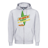 Heather Grey brawndo the thirst mutilator   idiocracy inspired active Zipper Hoodie - PixelWave