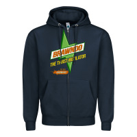 Navy brawndo the thirst mutilator   idiocracy inspired active Zipper Hoodie - PixelWave