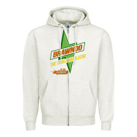Oatmeal Heather brawndo the thirst mutilator   idiocracy inspired active Zipper Hoodie - PixelWave