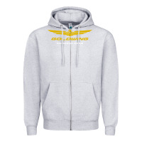 Heather Grey goldwing Zipper Hoodie - PixelWave