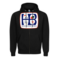 Black Coat of arms of Huntington Beach Zipper Hoodie - PixelWave