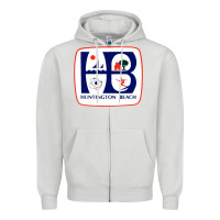 Dove Grey Coat of arms of Huntington Beach Zipper Hoodie - PixelWave