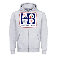 Heather Grey Coat of arms of Huntington Beach Zipper Hoodie - PixelWave