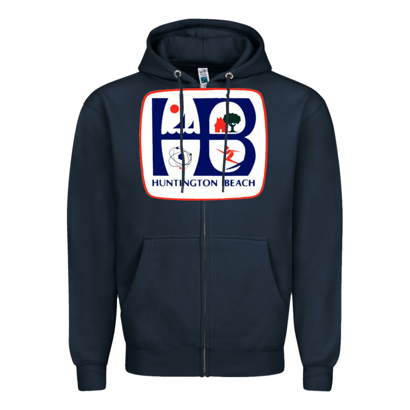 Coat Of Arms Of Huntington Beach Zipper Hoodie by PixelWave | Teevron