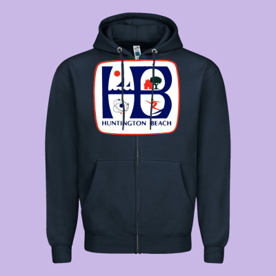 Coat Of Arms Of Huntington Beach Zipper Hoodie Designed By Pixelwave