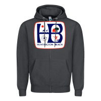 Smoke Coat of arms of Huntington Beach Zipper Hoodie - PixelWave