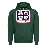 Sports Green Coat of arms of Huntington Beach Zipper Hoodie - PixelWave
