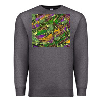 Charcoal Heather mardi gras Louisiana crocodile leopard Premium Sweatshirt - RanaPortraitStore