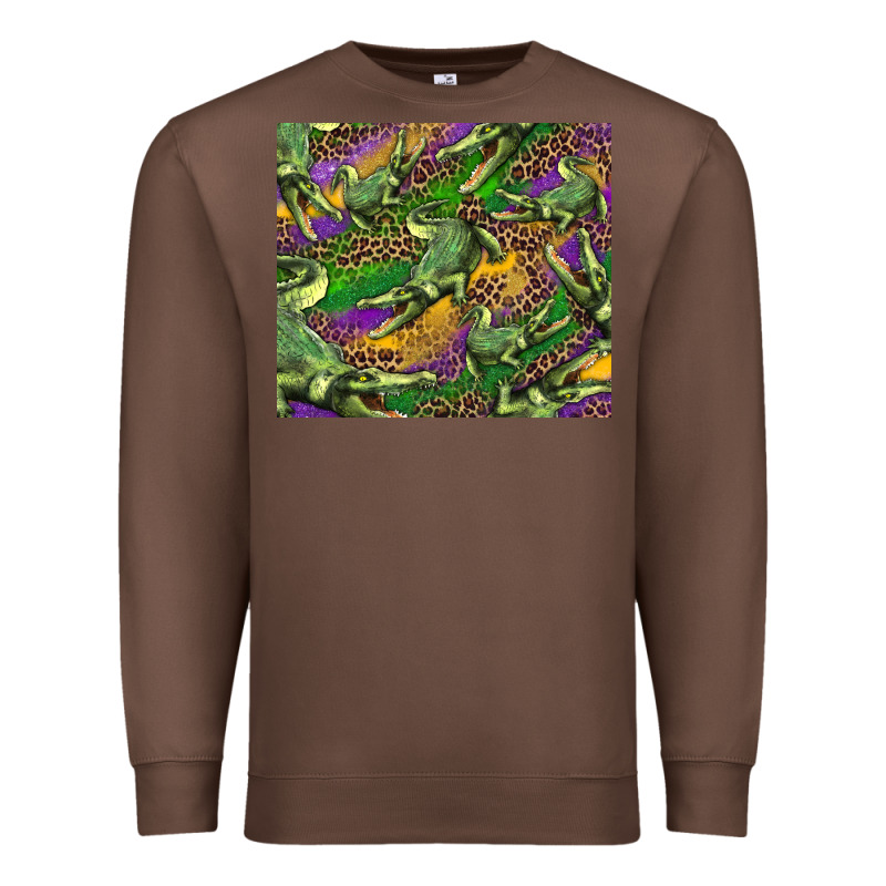 Mardi Gras Louisiana Crocodile Leopard Premium Sweatshirt by RanaPortraitStore | Teevron