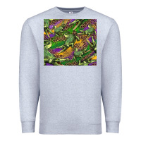 Heather Grey mardi gras Louisiana crocodile leopard Premium Sweatshirt - RanaPortraitStore