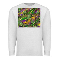 Oatmeal Heather mardi gras Louisiana crocodile leopard Premium Sweatshirt - RanaPortraitStore