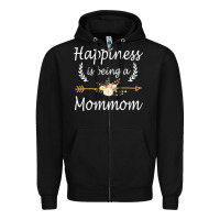 Black happiness is being a mommom  cute mothers day gifts Zipper Hoodie - PixelWave