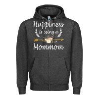 Charcoal Heather happiness is being a mommom  cute mothers day gifts Zipper Hoodie - PixelWave
