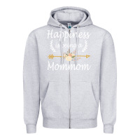 Heather Grey happiness is being a mommom  cute mothers day gifts Zipper Hoodie - PixelWave