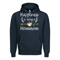 Navy happiness is being a mommom  cute mothers day gifts Zipper Hoodie - PixelWave