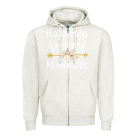 Oatmeal Heather happiness is being a mommom  cute mothers day gifts Zipper Hoodie - PixelWave