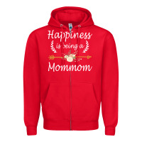 Red happiness is being a mommom  cute mothers day gifts Zipper Hoodie - PixelWave
