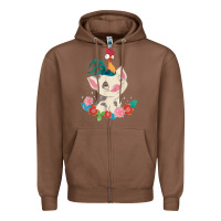 Chestnut Moana HeiHei Rooster Pua Flowers Graphic Zipper Hoodie - PixelWave