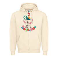 Sandshell Moana HeiHei Rooster Pua Flowers Graphic Zipper Hoodie - PixelWave