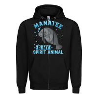Black manatee gifts Zipper Hoodie - PixelWave